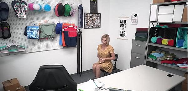  Bustylicious MILF thief Amber Chase was caught on CCTV stealing and gets a fuck punishment from a security officer.